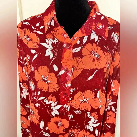 CABI Hothouse Floral Print Button-up Collar Blouse - Picture 3 of 6
